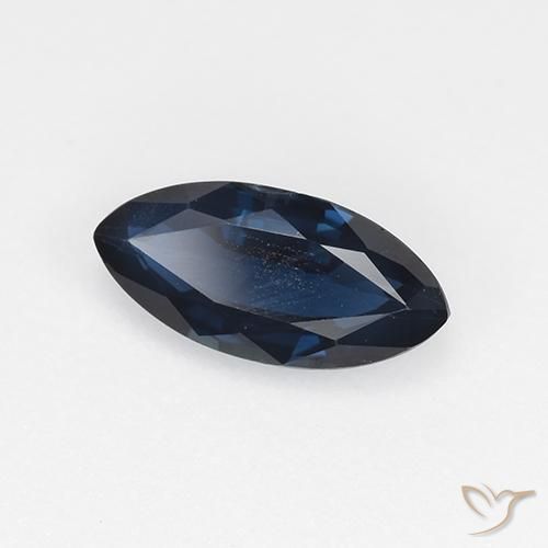 Safira Azul da meia noite Natural 0.72ct, Marquesa, VVS-VS
