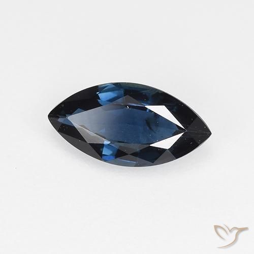 Safira Noite azul Natural 0.66ct, Marquesa, VVS-VS