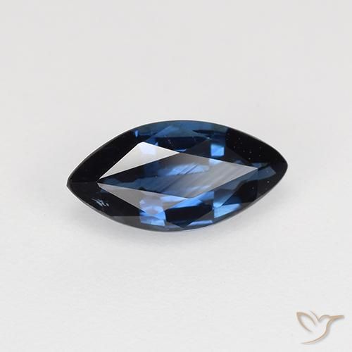 Safira Azul escuro Natural 0.69ct, Marquesa, VVS-VS