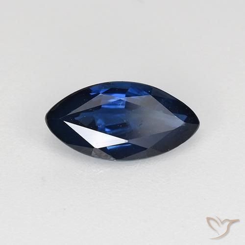 Safira azul real Natural 0.71ct, Marquesa, VS