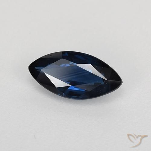Safira Noite azul Natural 0.70ct, Marquesa, VVS