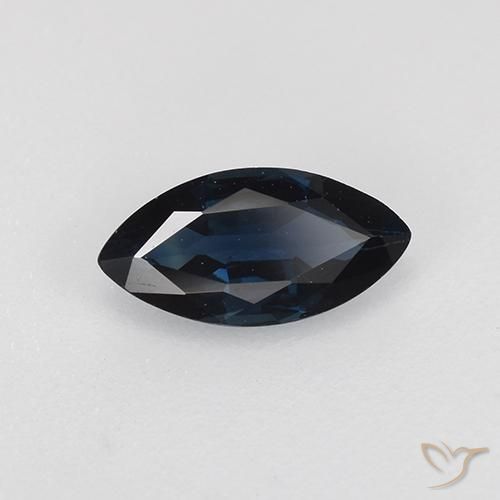 Safira Noite azul Natural 0.62ct, Marquesa, VVS
