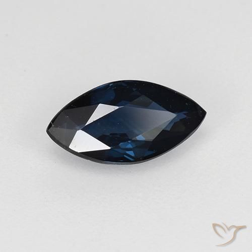 Safira Azul da meia noite Natural 0.69ct, Marquesa, VVS