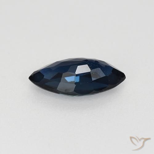 Safira Azul da meia noite Natural 0.69ct, Marquesa, VVS