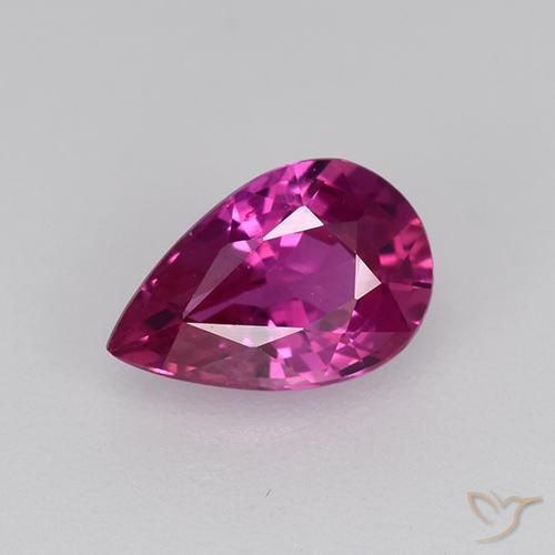 0.69ct Natural roxo avermelhado Safira, Formato de pêra, VVS