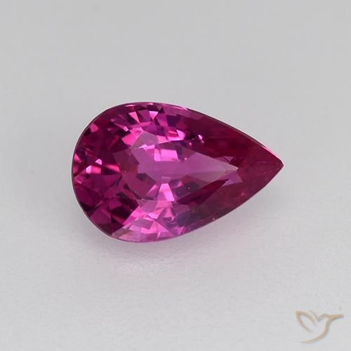 Safira roxo avermelhado Natural 0.69ct, Formato de pêra, VVS