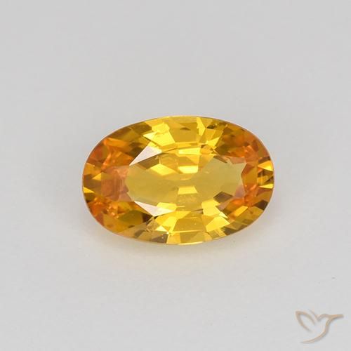 0.67ct Natural Laranja Profundo-Ouro Safira, oval, VVS-VS