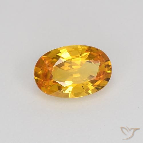 Safira Laranja Profundo-Ouro Natural 0.67ct, oval, VVS-VS