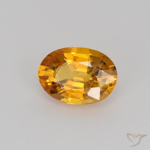 Safira damasco laranja Natural 0.71ct, oval, VVS-VS