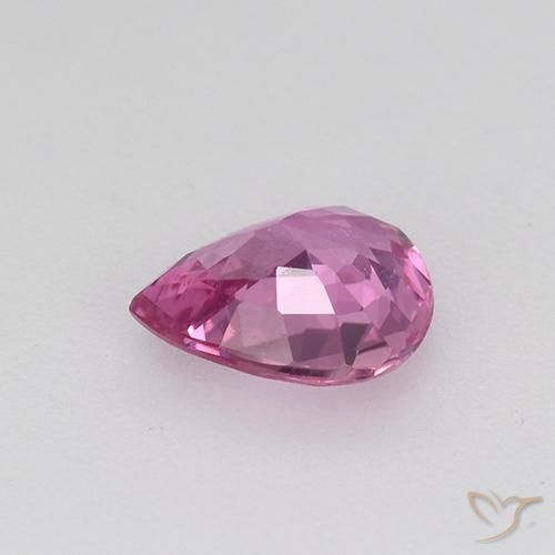Safira Roxo Real Rosa Natural 0.57ct, Formato de pêra, VVS