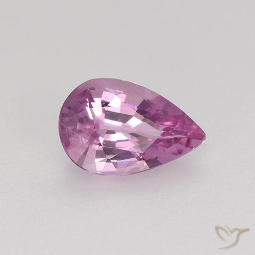 Safira Roxo rosado Natural 0.58ct, Formato de pêra, VVS-VS