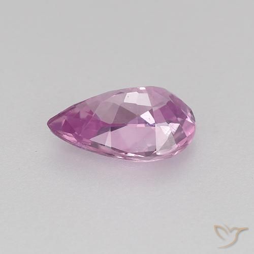 Safira Roxo rosado Natural 0.58ct, Formato de pêra, VVS-VS