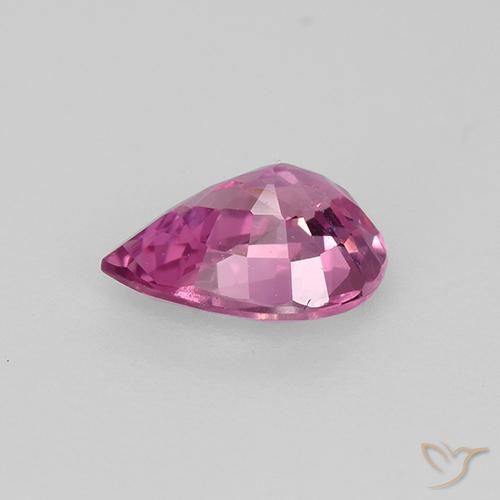 Safira Rosa escuro Natural 0.64ct, Formato de pêra, VVS-VS