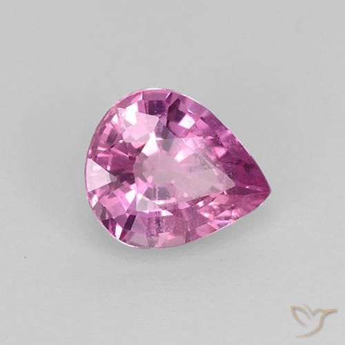 Safira Roxo Real Rosa Natural 0.75ct, Formato de pêra, VVS-VS