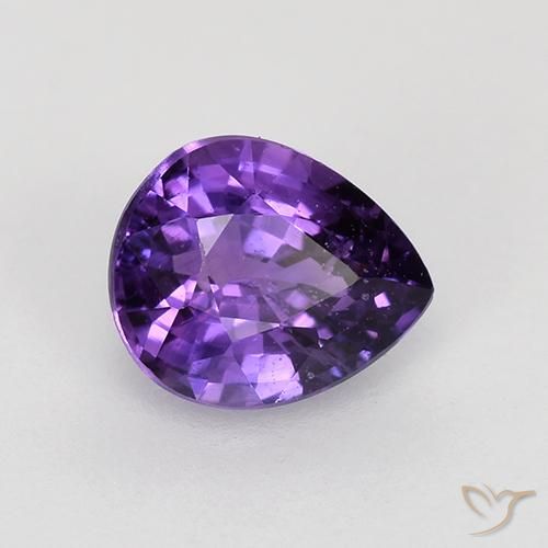 Safira Violeta médio Natural 0.84ct, Formato de pêra, VVS-VS