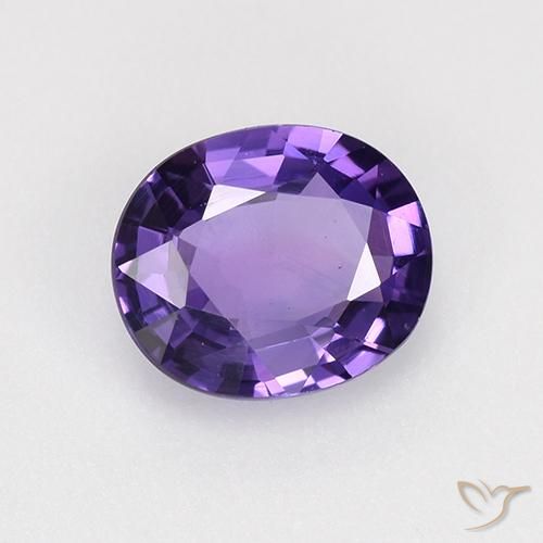 Safira Violeta médio-escuro Natural 0.74ct, oval, VVS-VS