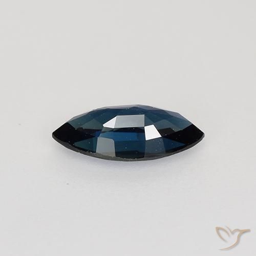 Safira Azul da meia noite Natural 0.66ct, Marquesa, VVS