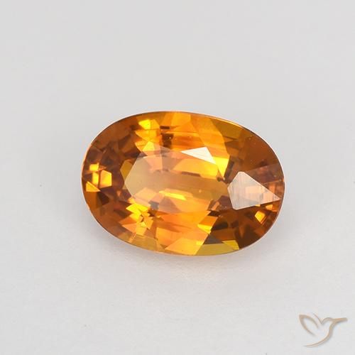 Safira Laranja Profundo Natural 0.77ct, oval, VVS