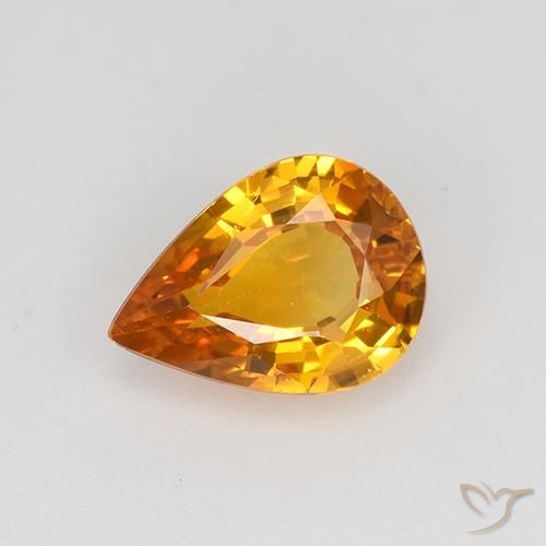 0.72ct Natural Ouro Safira, Formato de pêra, VVS
