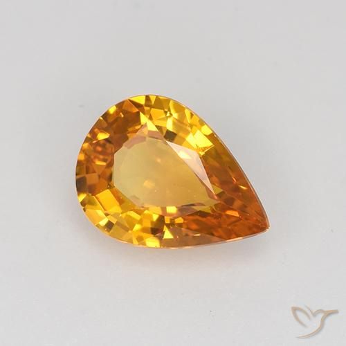Safira Ouro Natural 0.72ct, Formato de pêra, VVS