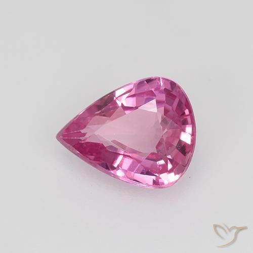 Safira Rosa escuro Natural 0.77ct, Formato de pêra, VVS-VS