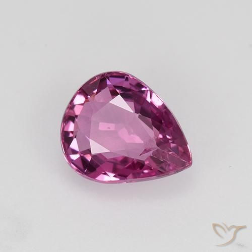 Safira Magenta Natural 0.97ct, Formato de pêra, VVS-VS