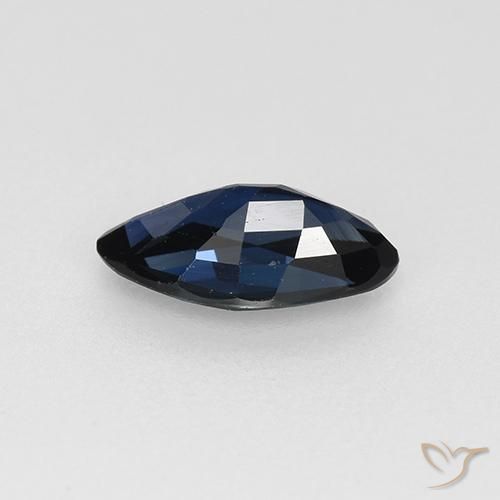 Safira Azul da meia noite Natural 0.69ct, Marquesa, VVS