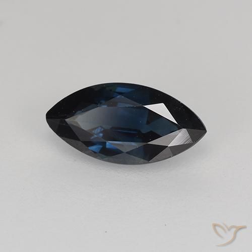 Safira Azul escuro Natural 0.69ct, Marquesa, VVS-VS