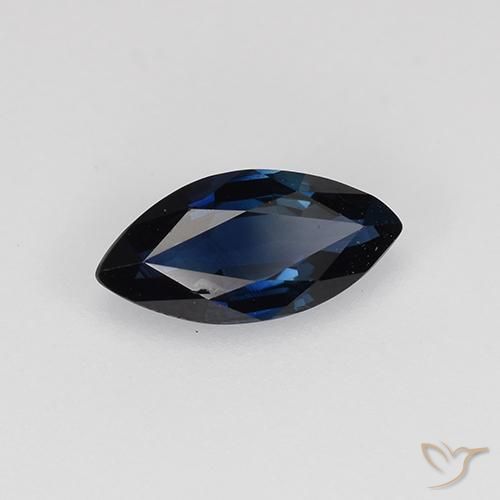 Safira Noite azul Natural 0.58ct, Marquesa, VVS-VS