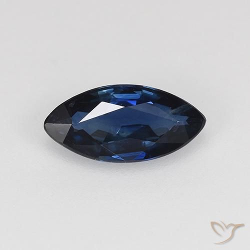 0.61ct Natural Azul escuro Safira, Marquesa, VVS-VS