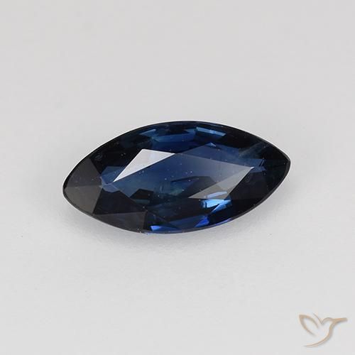 Safira Azul escuro Natural 0.61ct, Marquesa, VVS-VS