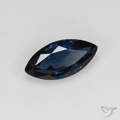 Safira Noite azul Natural 0.64ct, Marquesa, VVS-VS