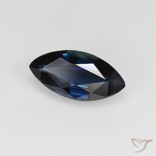 Safira Azul escuro Natural 0.70ct, Marquesa, VVS-VS