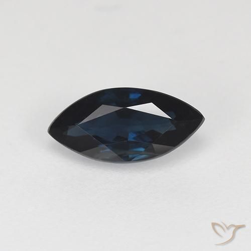 0.77ct Natural Azul Escuro Safira, Marquesa, VVS-VS