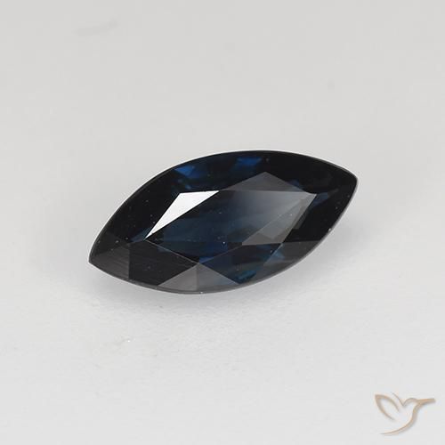 Safira Azul Escuro Natural 0.77ct, Marquesa, VVS-VS
