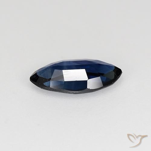 Safira Azul escuro Natural 0.61ct, Marquesa, VVS-VS