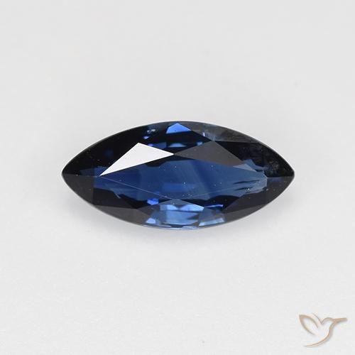 0.65ct Natural Azul da meia noite Safira, Marquesa, VVS-VS