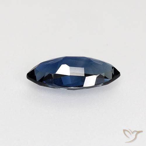 Safira Azul da meia noite Natural 0.65ct, Marquesa, VVS-VS
