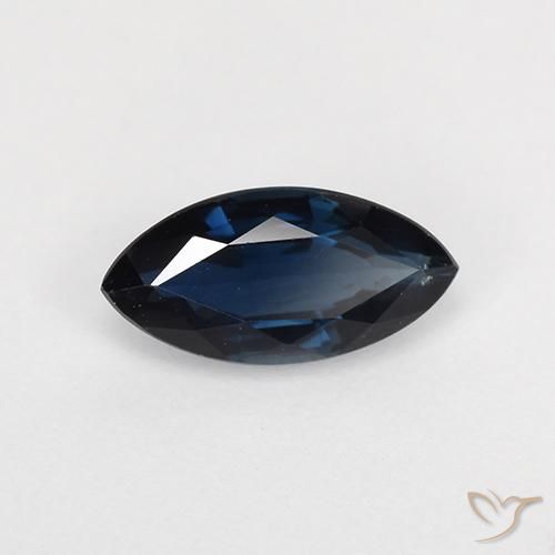 Safira Noite azul Natural 0.74ct, Marquesa, VVS-VS