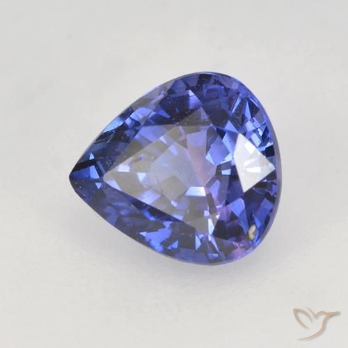Safira Violeta Azul Natural 0.76ct, Formato de pêra, VVS-VS