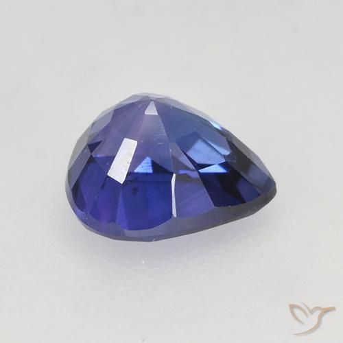 Safira Violeta Azul Natural 0.76ct, Formato de pêra, VVS-VS