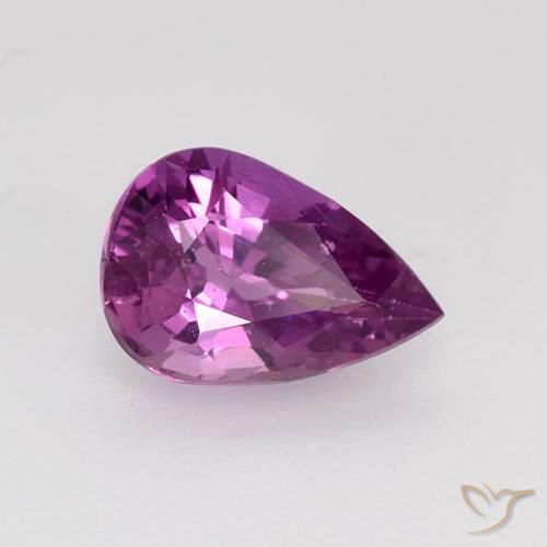 Safira roxo médio Natural 0.73ct, Formato de pêra, VVS-VS