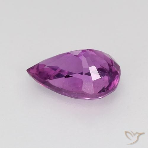 Safira roxo médio Natural 0.73ct, Formato de pêra, VVS-VS