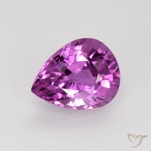 0.72ct Natural Roxo Rosado Intenso Safira, Formato de pêra, VVS-VS
