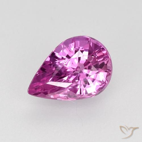 0.71ct Natural Roxo Rosado Intenso Safira, Formato de pêra, VVS-VS