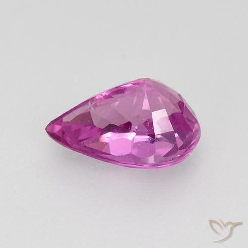 Safira Roxo Rosado Intenso Natural 0.71ct, Formato de pêra, VVS-VS