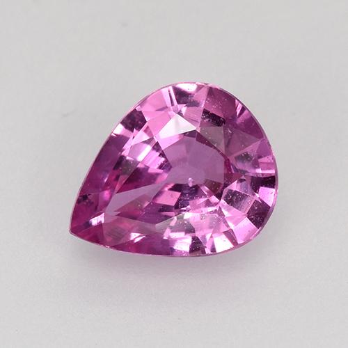Safira Roxo Rosado Profundo Natural 0.55ct, Formato de pêra, VVS-VS