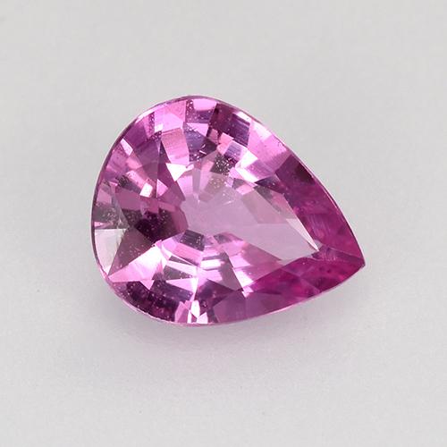 Safira Roxo Rosado Profundo Natural 0.55ct, Formato de pêra, VVS-VS