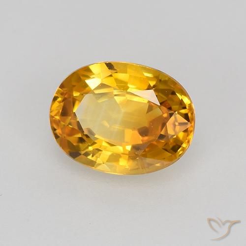 Safira Laranja Dourado Profundo Natural 0.86ct, oval, VVS