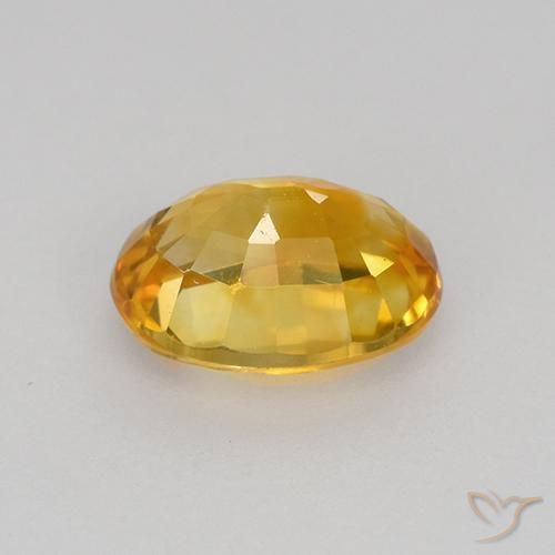 Safira Laranja Dourado Profundo Natural 0.86ct, oval, VVS